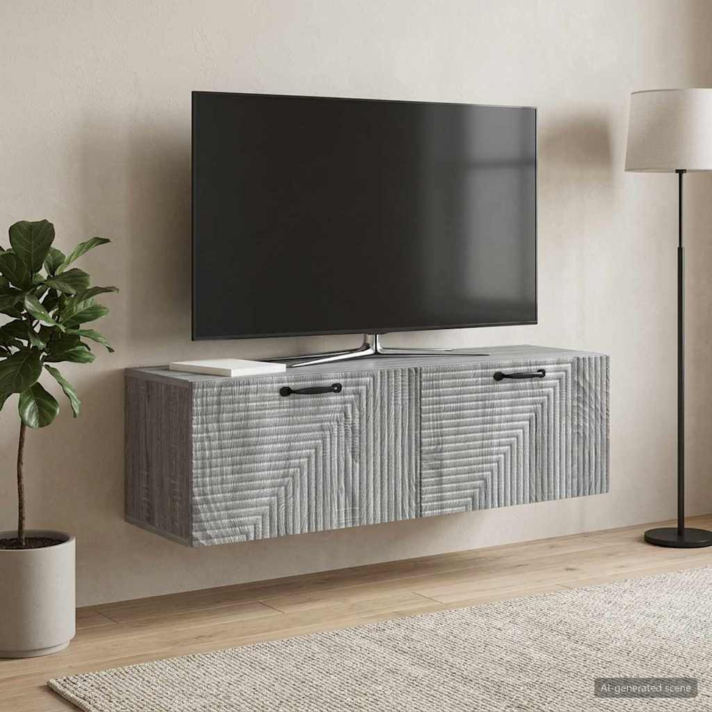 vidaXL Wandmontierter TV-Schrank Graues Sonoma 98 x 31 x 30 cm