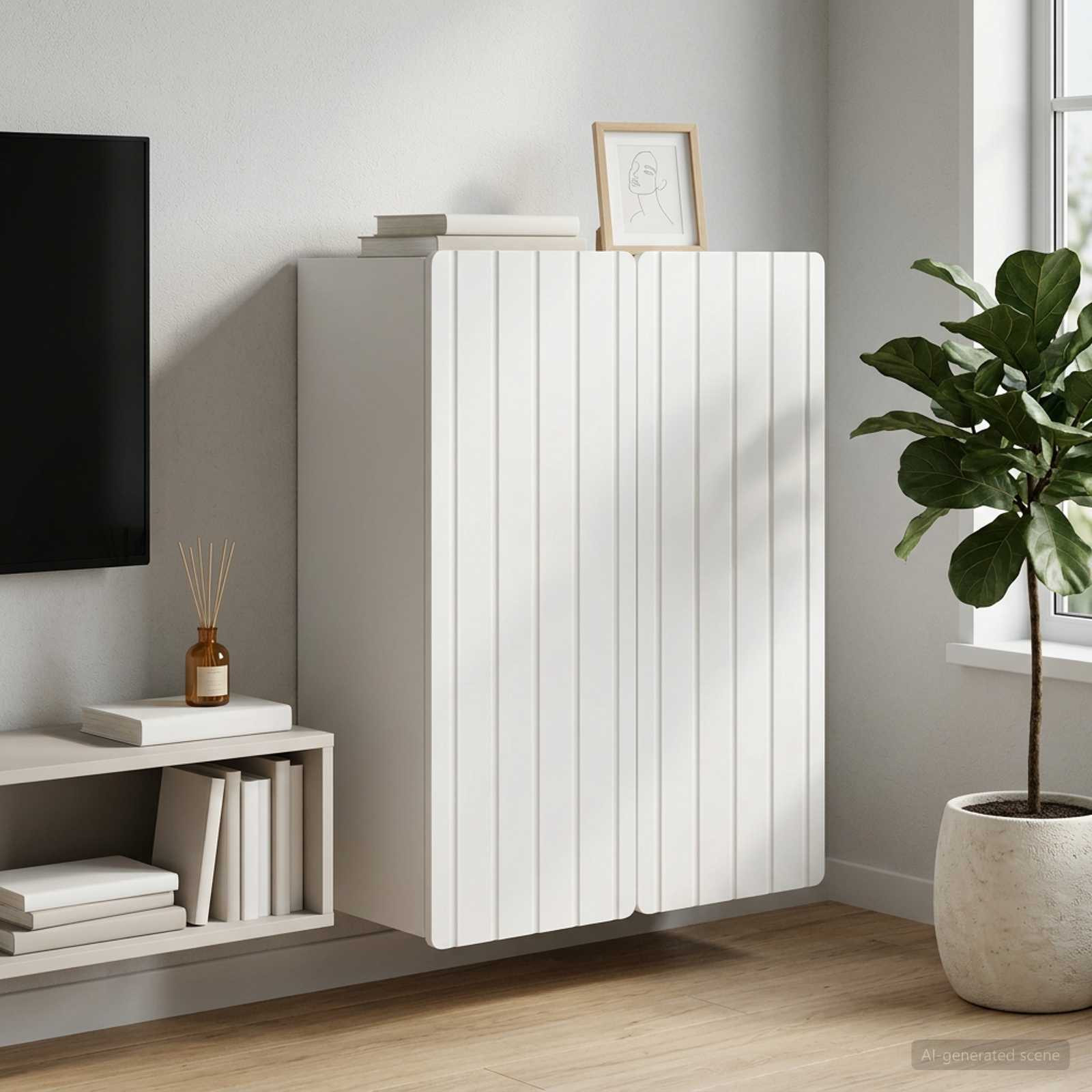 vidaXL Wandschrank Weiß 66 x 34,5 x 92 cm Holzwerkstoff