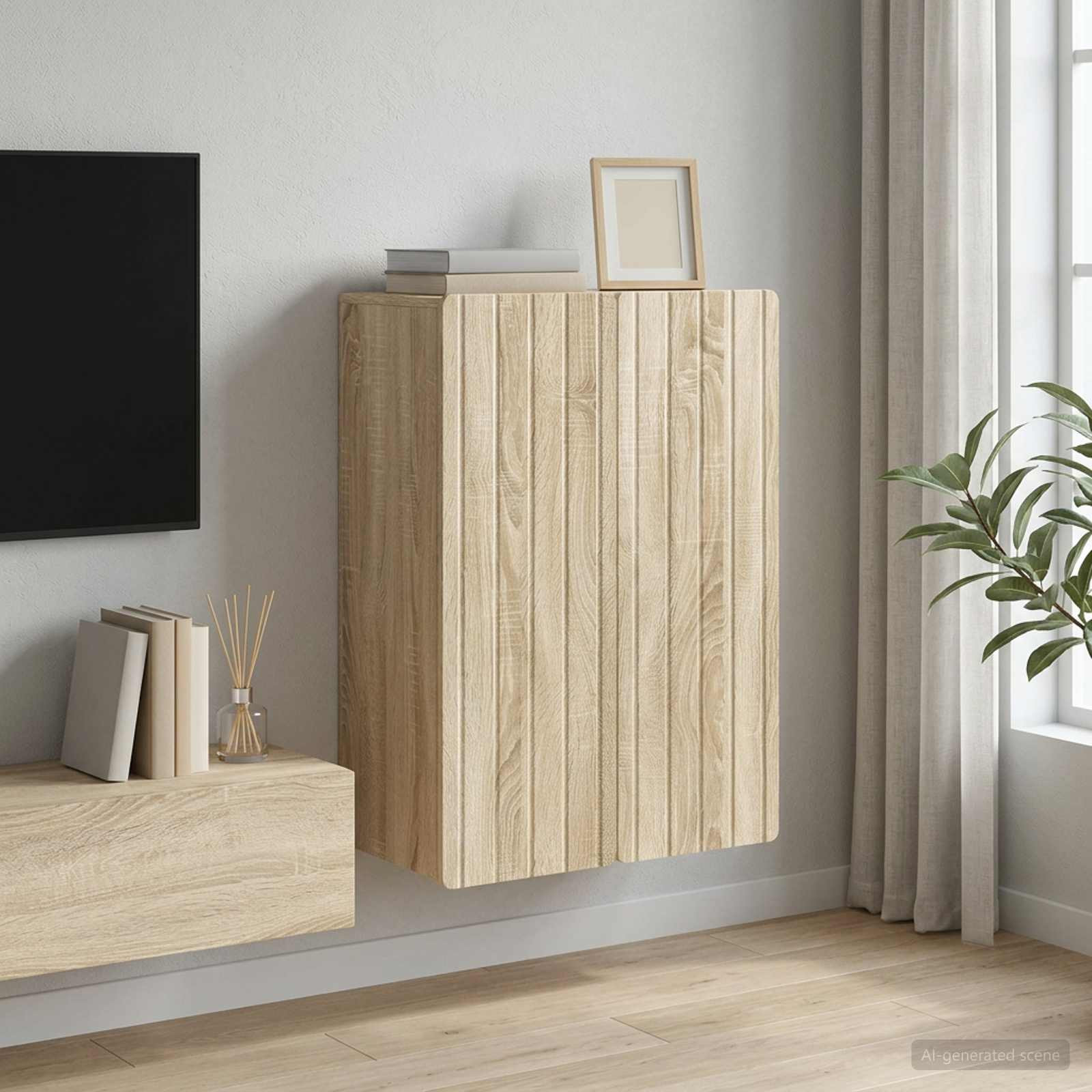 vidaXL Wandschrank Sonoma-Eiche 66 x 34,5 x 92 cm Holzwerkstoff