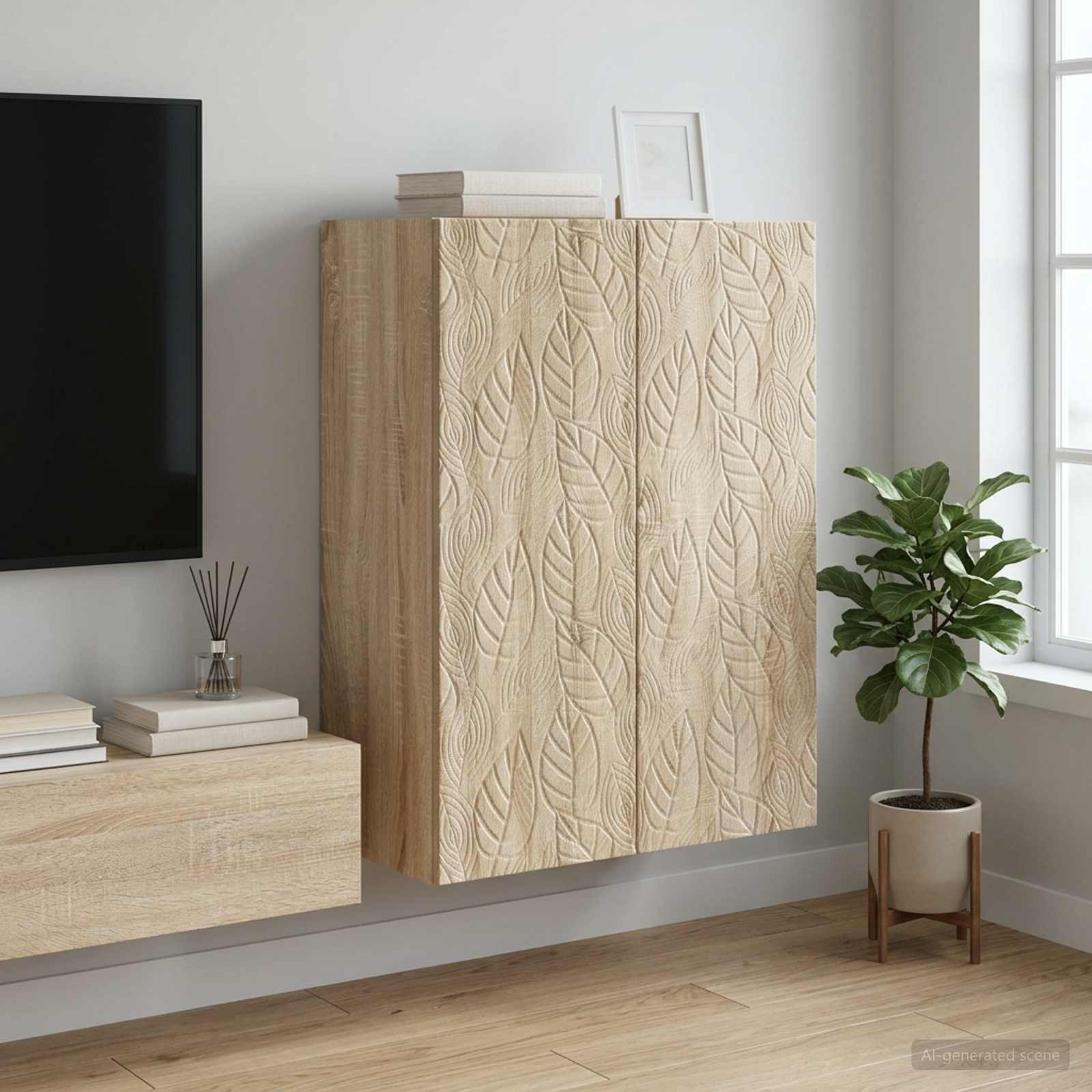 vidaXL Wandschrank Sonoma-Eiche 66 x 34,5 x 90 cm Holzwerkstoff