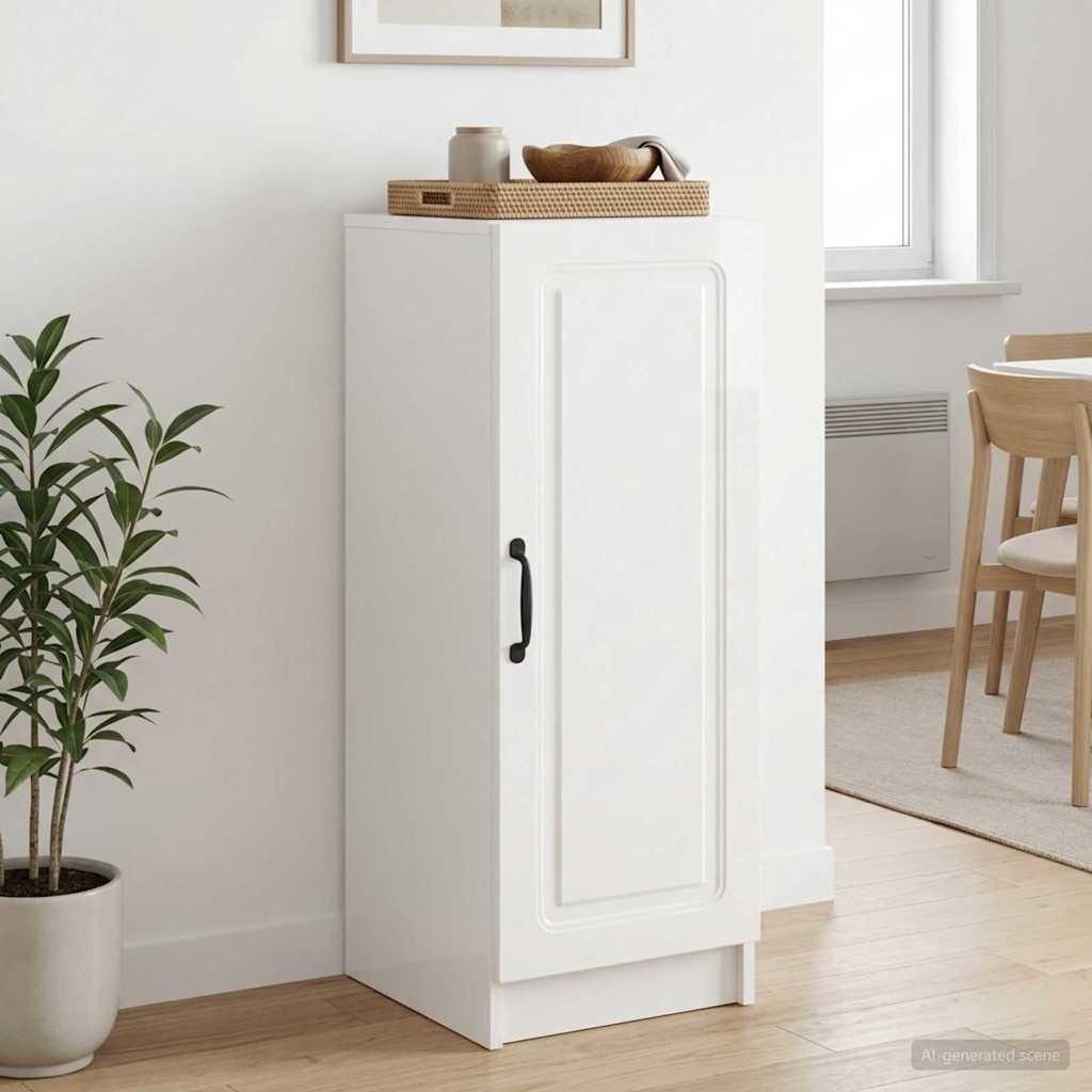 vidaXL Sideboard Hochglanz Weiß 33 x 34,5 x 87 cm Holzwerkstoff