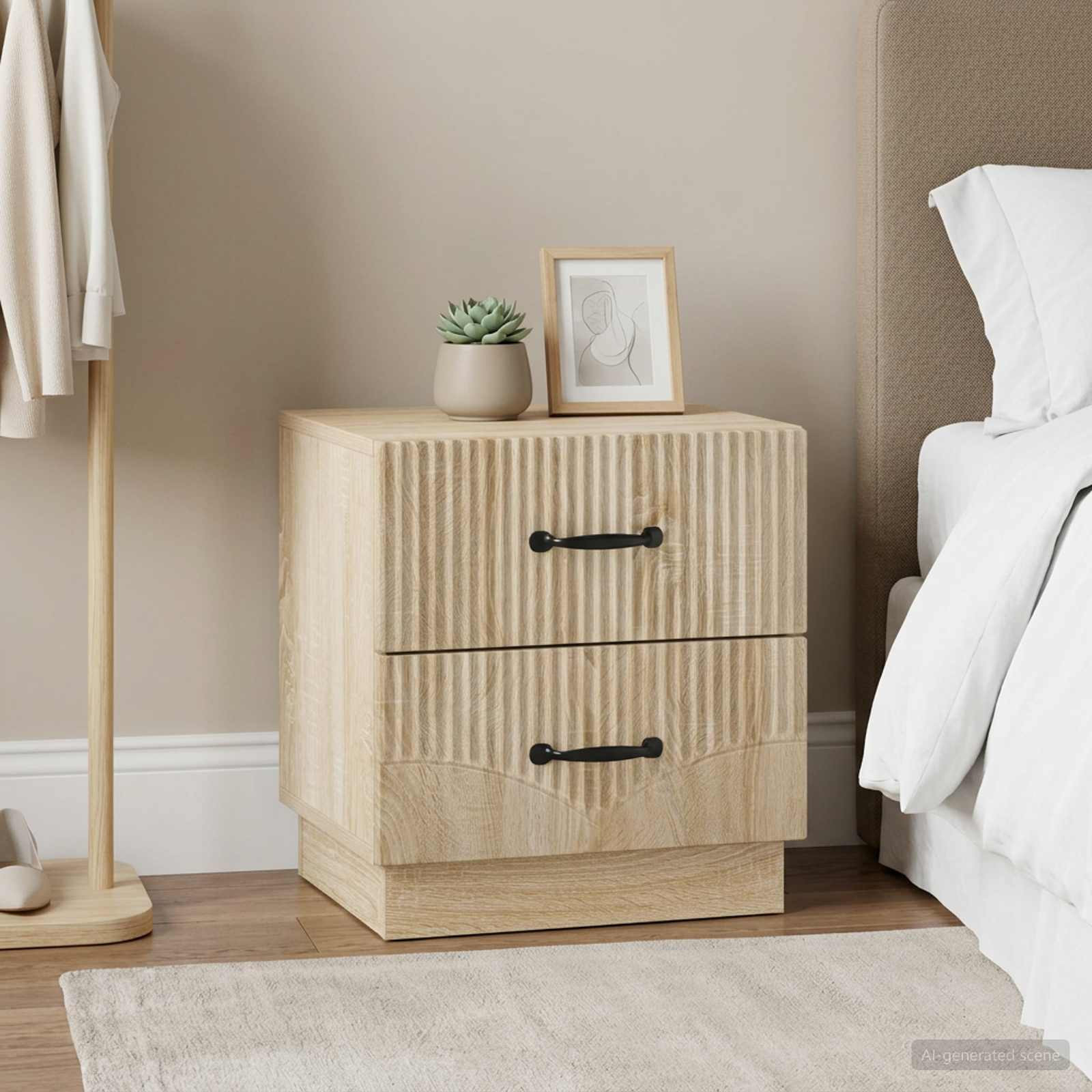 vidaXL Nachttisch 2 pcs Sonoma-Eiche 43 x 34,5 x 44,5 cm Holzwerkstoff