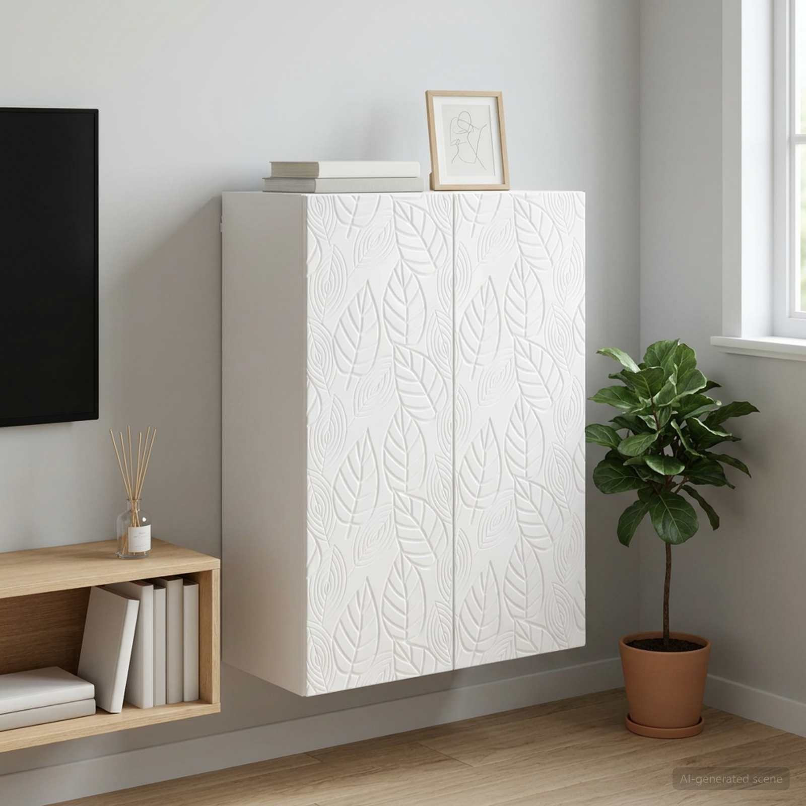 vidaXL Wandschrank Hochglanz Weiß 66 x 34,5 x 90 cm Holzwerkstoff