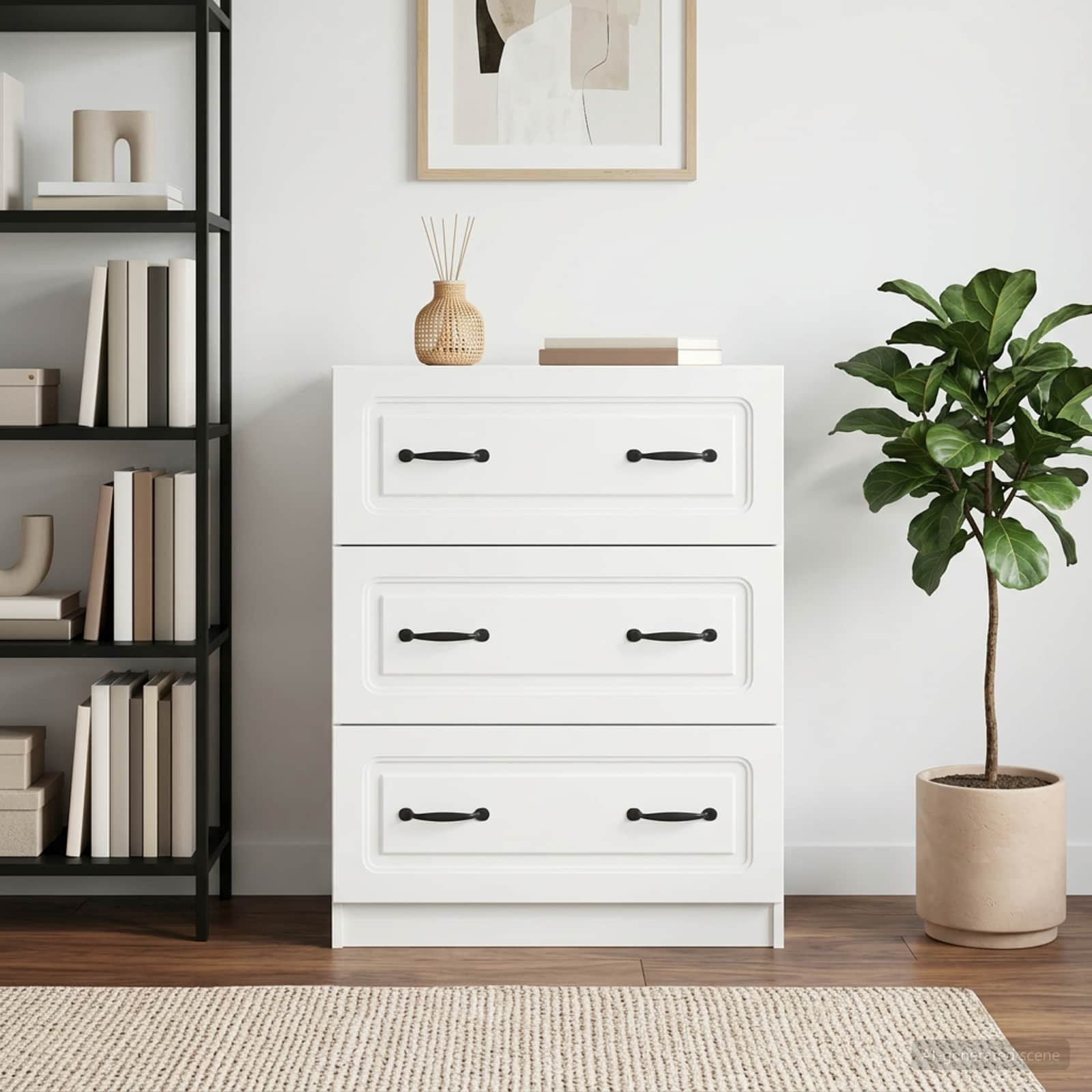 vidaXL Schubladenschrank Weiß 66 x 34,5 x 87 cm Holzwerkstoff