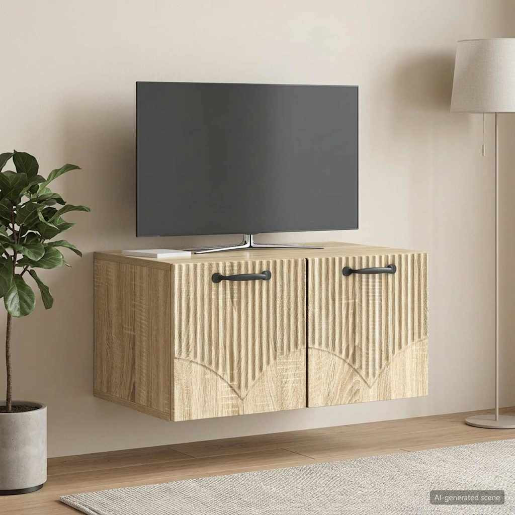 vidaXL Wandmontierter TV-Schrank Sonoma-Eiche 59,5 x 41 x 30 cm