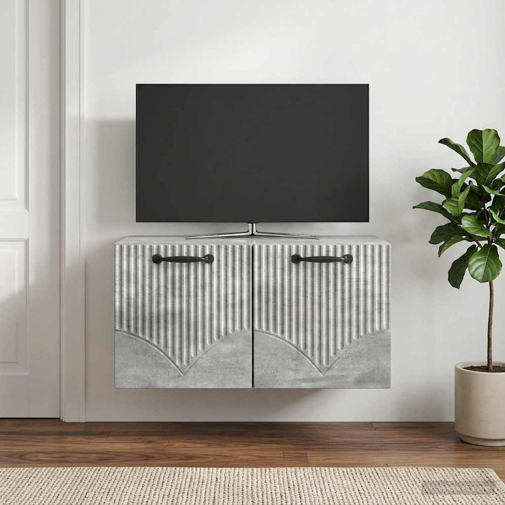 vidaXL Wandmontierter TV-Schrank Betongrau 59,5 x 41 x 30 cm