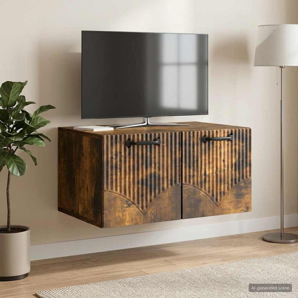 vidaXL Wandmontierter TV-Schrank Geräucherte Eiche 59,5 x 41 x 30 cm
