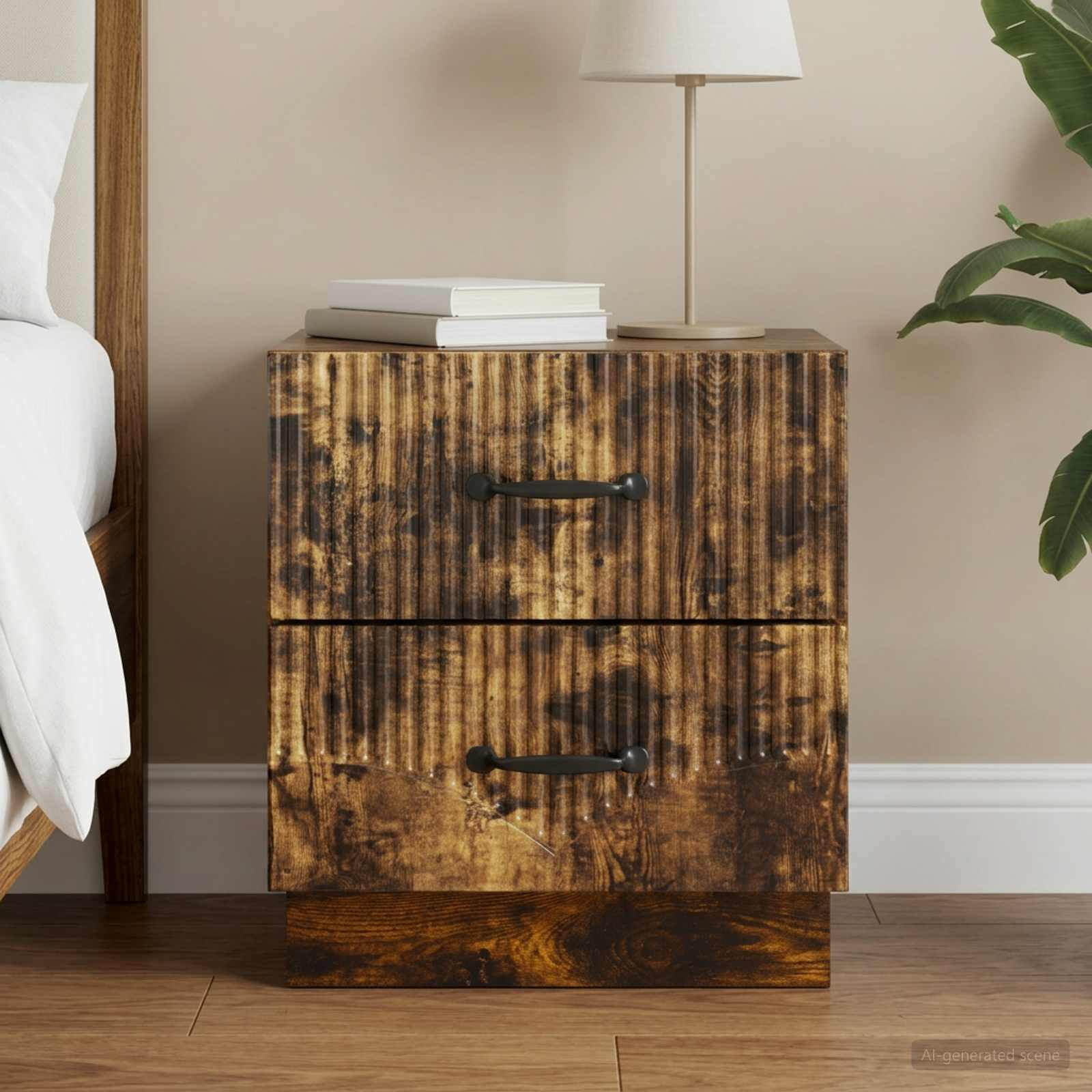 vidaXL Nachttisch Geräucherte Eiche 43 x 34,5 x 44,5 cm Holzwerkstoff