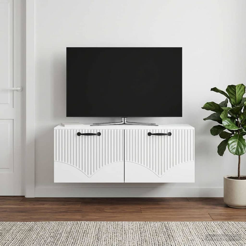vidaXL Wandmontierter TV-Schrank Weiß 78,5 x 41 x 30 cm Holzwerkstoff