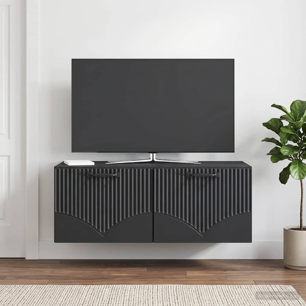 vidaXL Wandmontierter TV-Schrank Schwarz 78,5 x 41 x 30 cm
