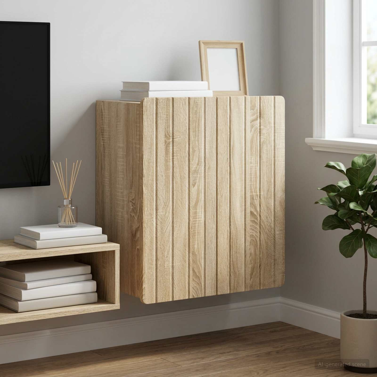 vidaXL Wandschrank Sonoma-Eiche 59 x 31 x 64 cm Holzwerkstoff
