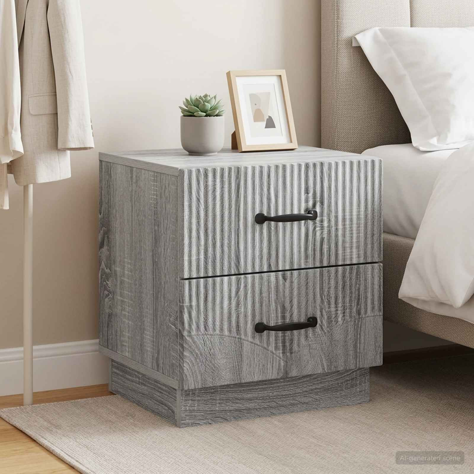 vidaXL Nachttisch 2 pcs Graues Sonoma 43 x 34,5 x 44,5 cm