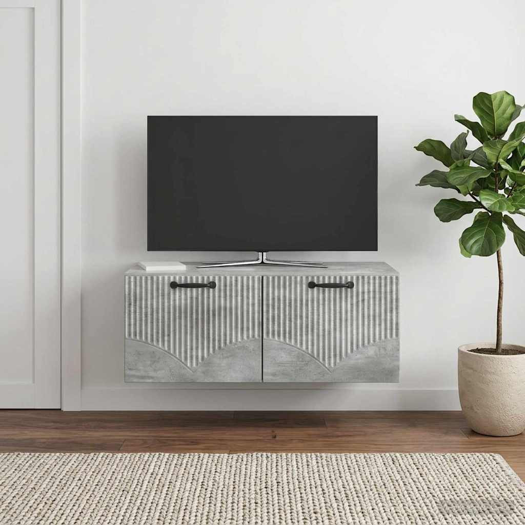 vidaXL Wandmontierter TV-Schrank Betongrau 78,5 x 41 x 30 cm