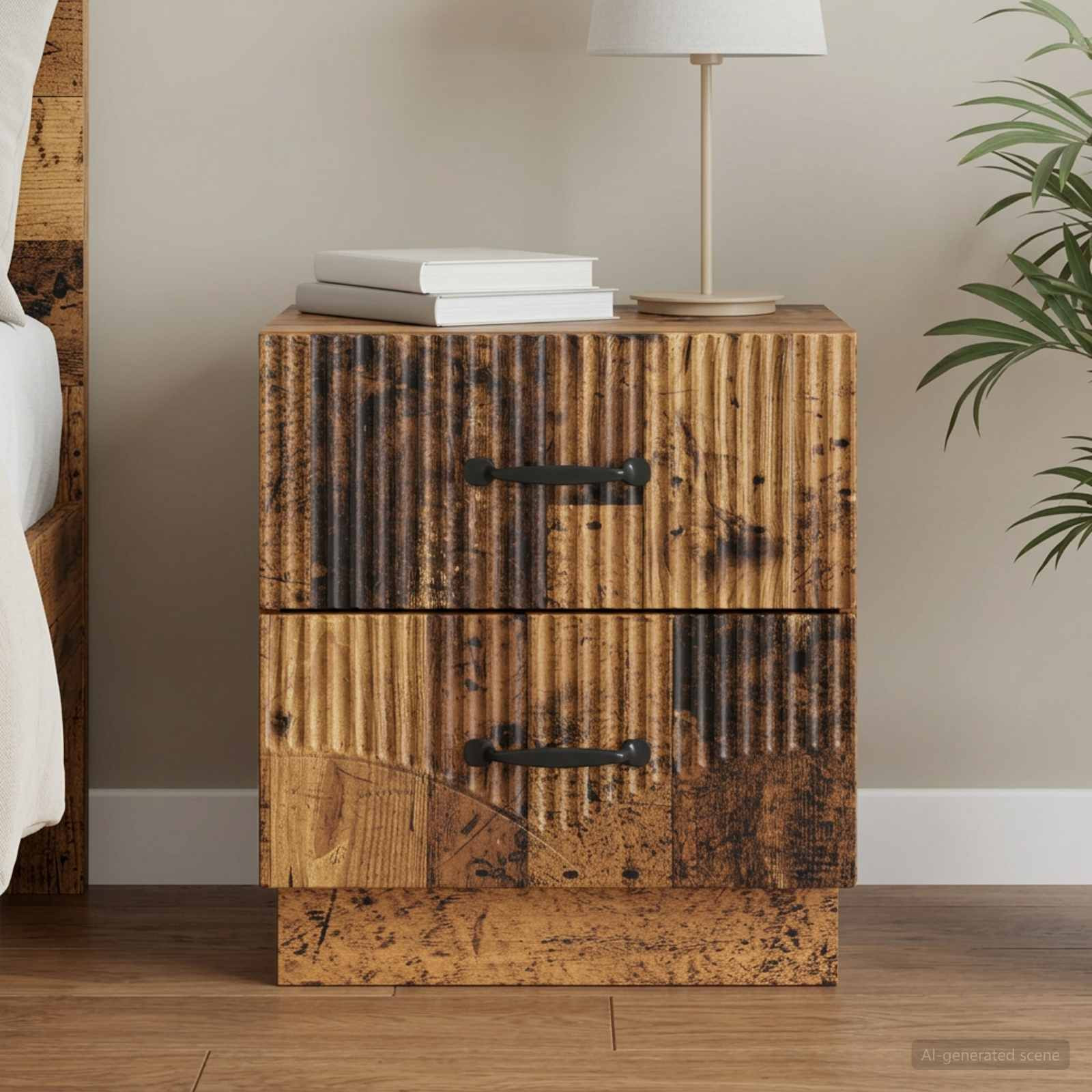 vidaXL Nachttisch Altholz 43 x 34,5 x 44,5 cm Holzwerkstoff