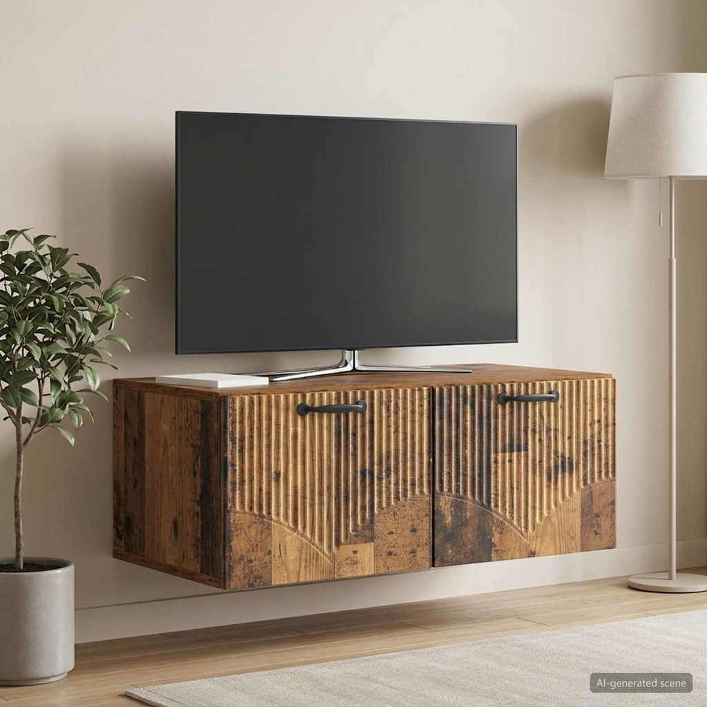 vidaXL Wandmontierter TV-Schrank Altholz 78,5 x 41 x 30 cm
