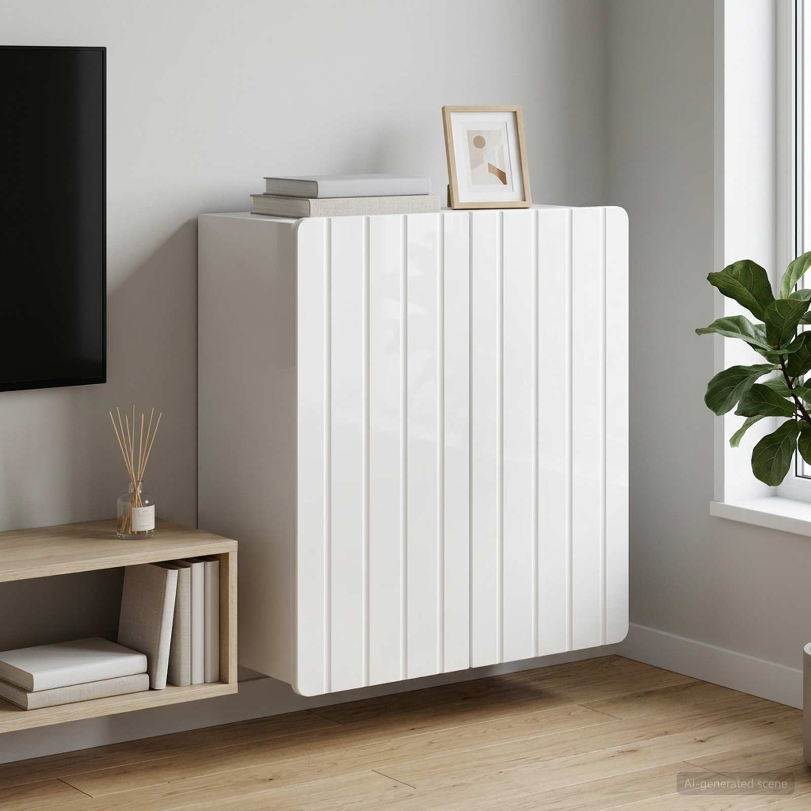 vidaXL Wandschrank Hochglanz Weiß 59 x 31 x 64 cm Holzwerkstoff