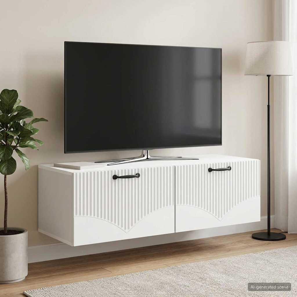 vidaXL Wandmontierter TV-Schrank Weiß 98 x 41 x 30 cm Holzwerkstoff