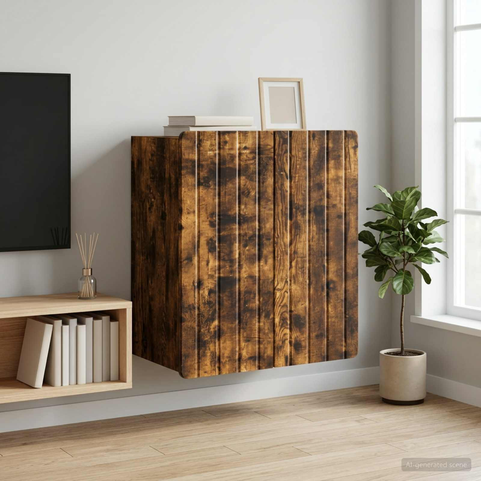 vidaXL Wandschrank Geräucherte Eiche 59 x 31 x 64 cm Holzwerkstoff