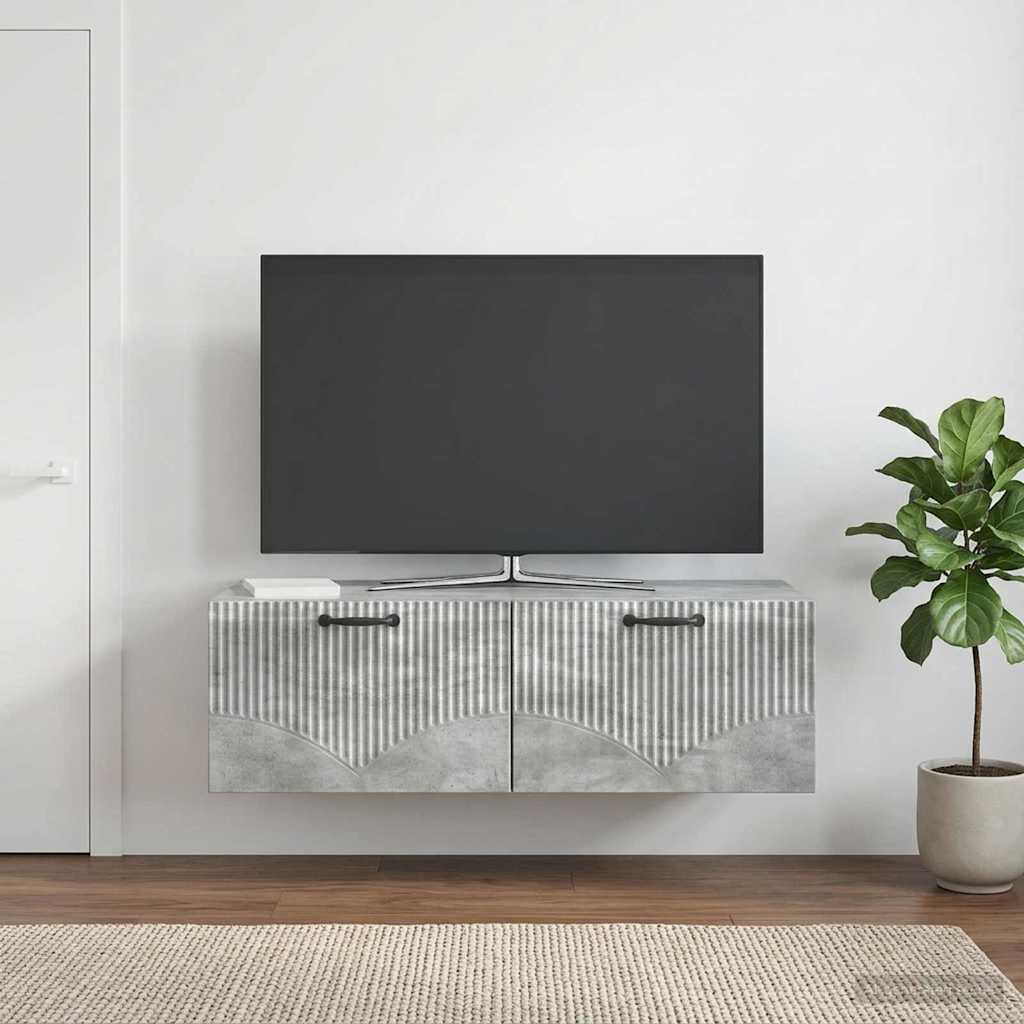 vidaXL Wandmontierter TV-Schrank Betongrau 98 x 41 x 30 cm