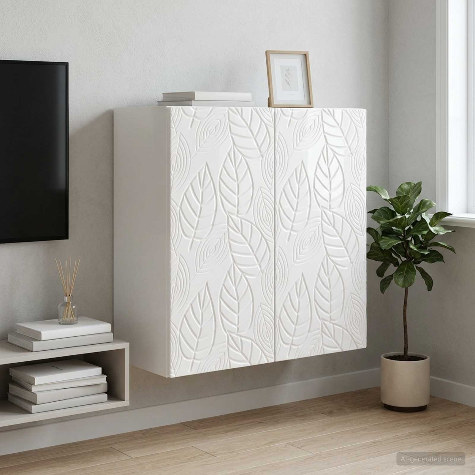 vidaXL Wandschrank Hochglanz Weiß 59 x 31 x 60 cm Holzwerkstoff