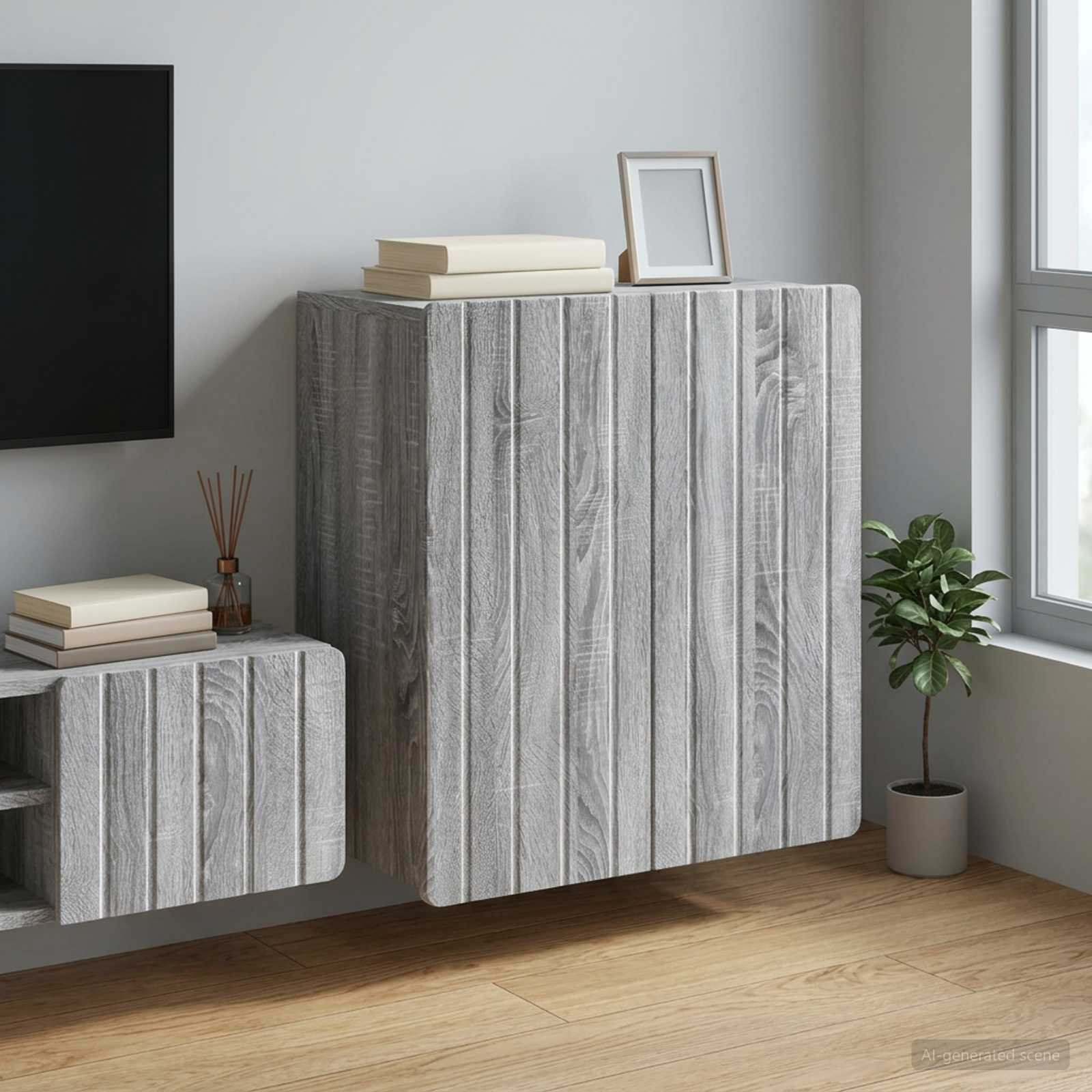 vidaXL Wandschrank Grau Sonoma 59 x 31 x 64 cm Holzwerkstoff