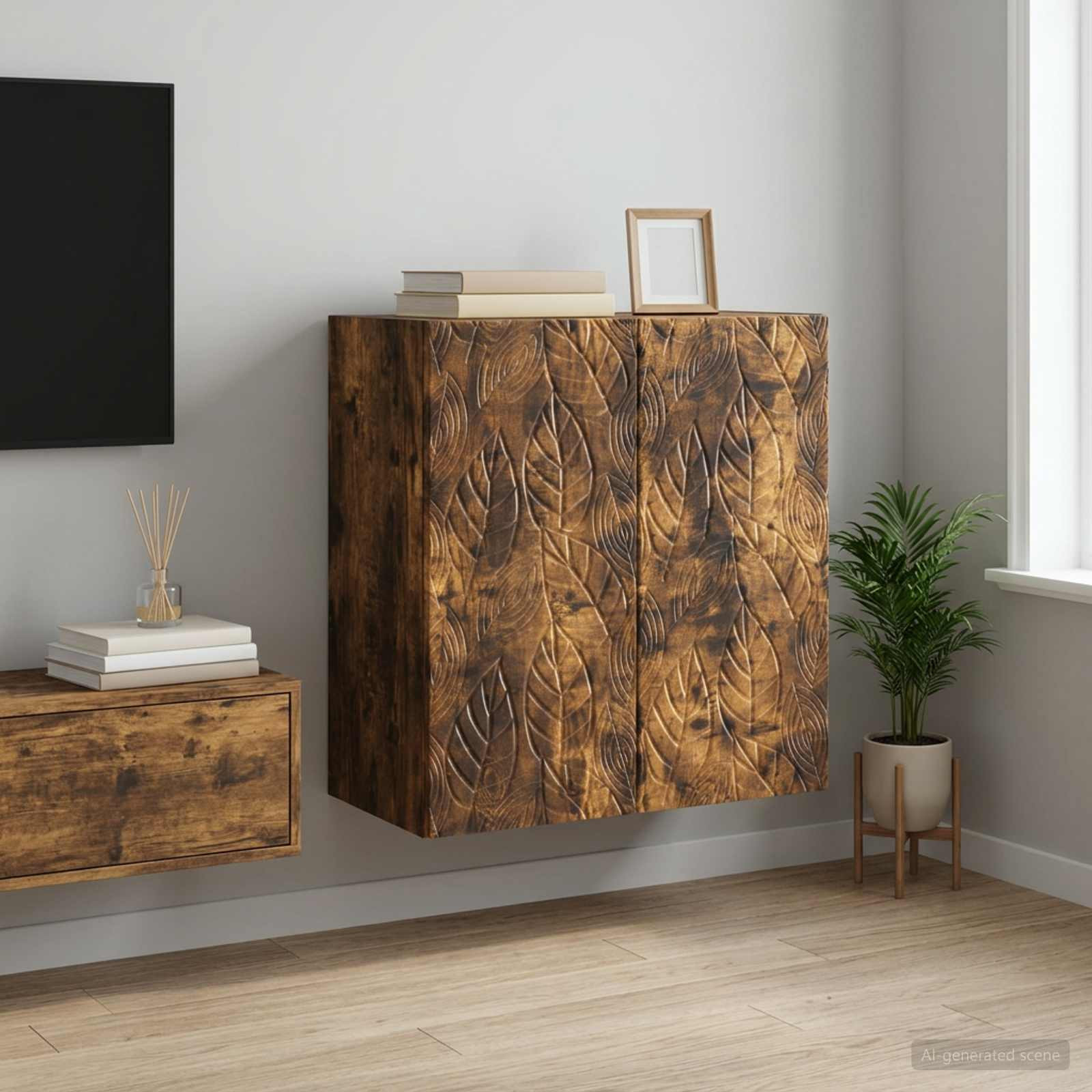 vidaXL Wandschrank Geräucherte Eiche 59 x 31 x 60 cm Holzwerkstoff