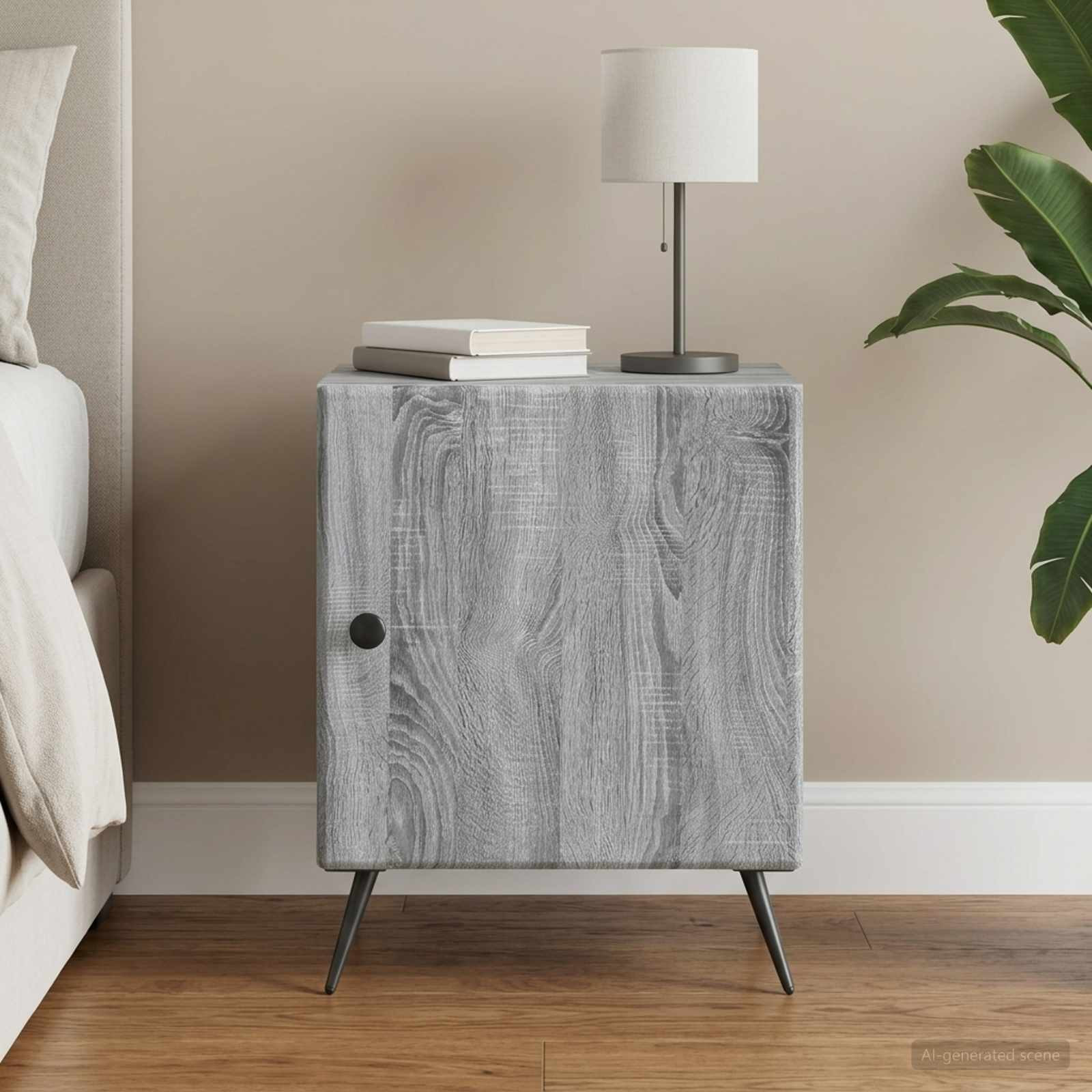 vidaXL Nachttisch Graues Sonoma 43 x 34,5 x 50 cm Holzwerkstoff