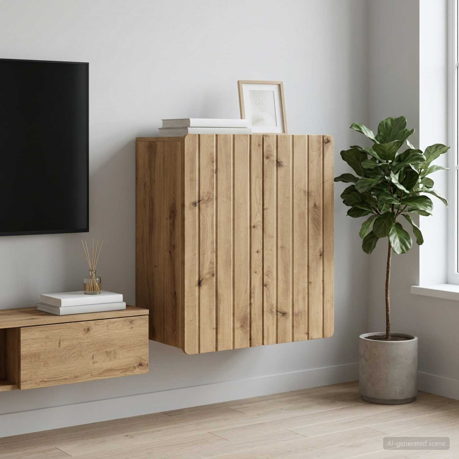 vidaXL Wandschrank 59 x 31 x 64 cm Holzwerkstoff Artisan-Eiche