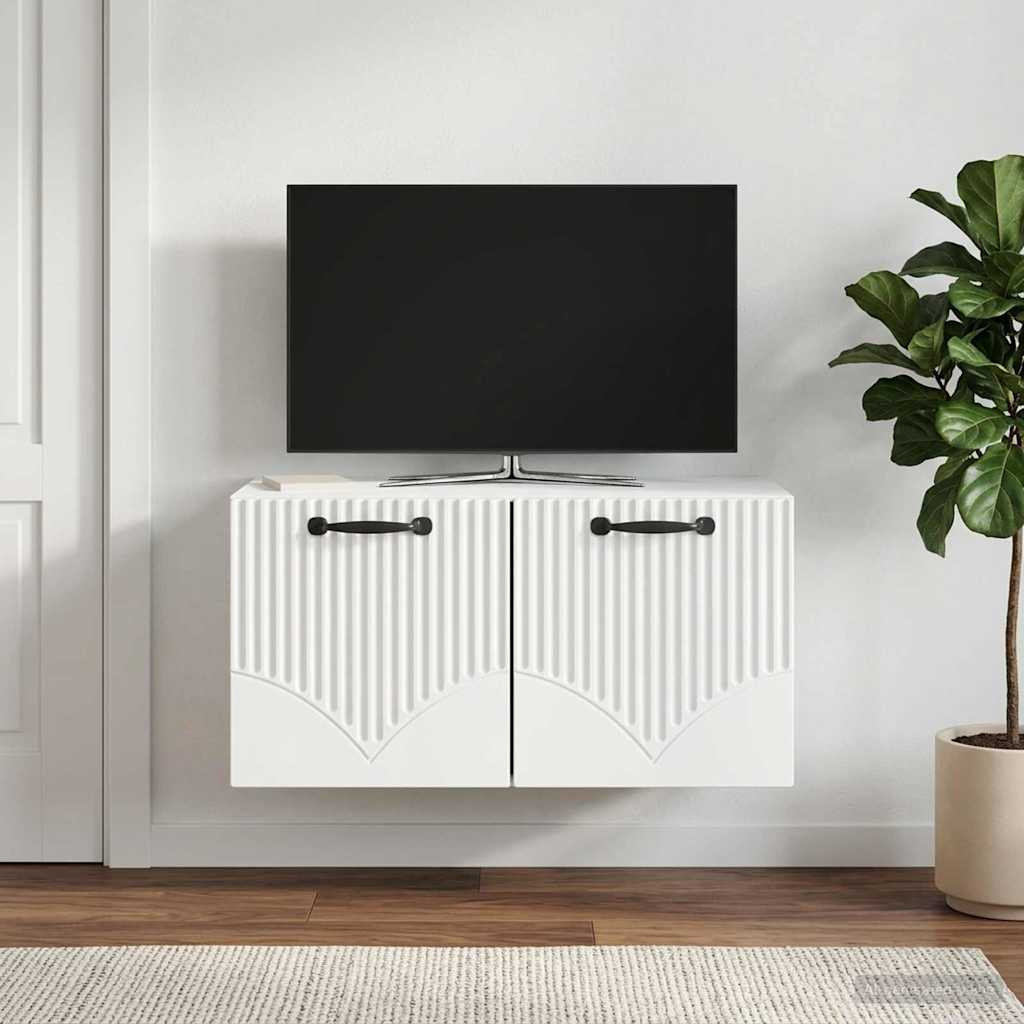 vidaXL Wandmontierter TV-Schrank Weiß 59,5 x 31 x 30 cm Holzwerkstoff