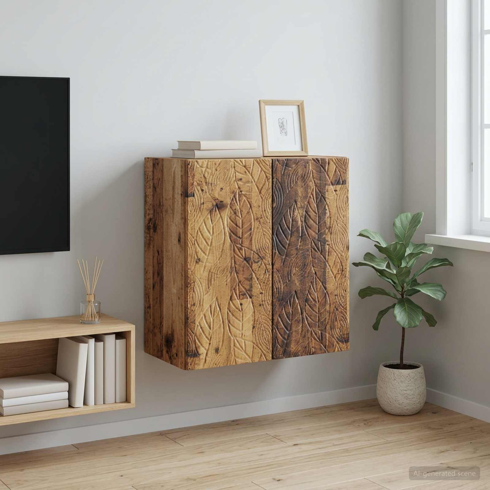 vidaXL Wandschrank Altholz 59 x 31 x 60 cm Holzwerkstoff