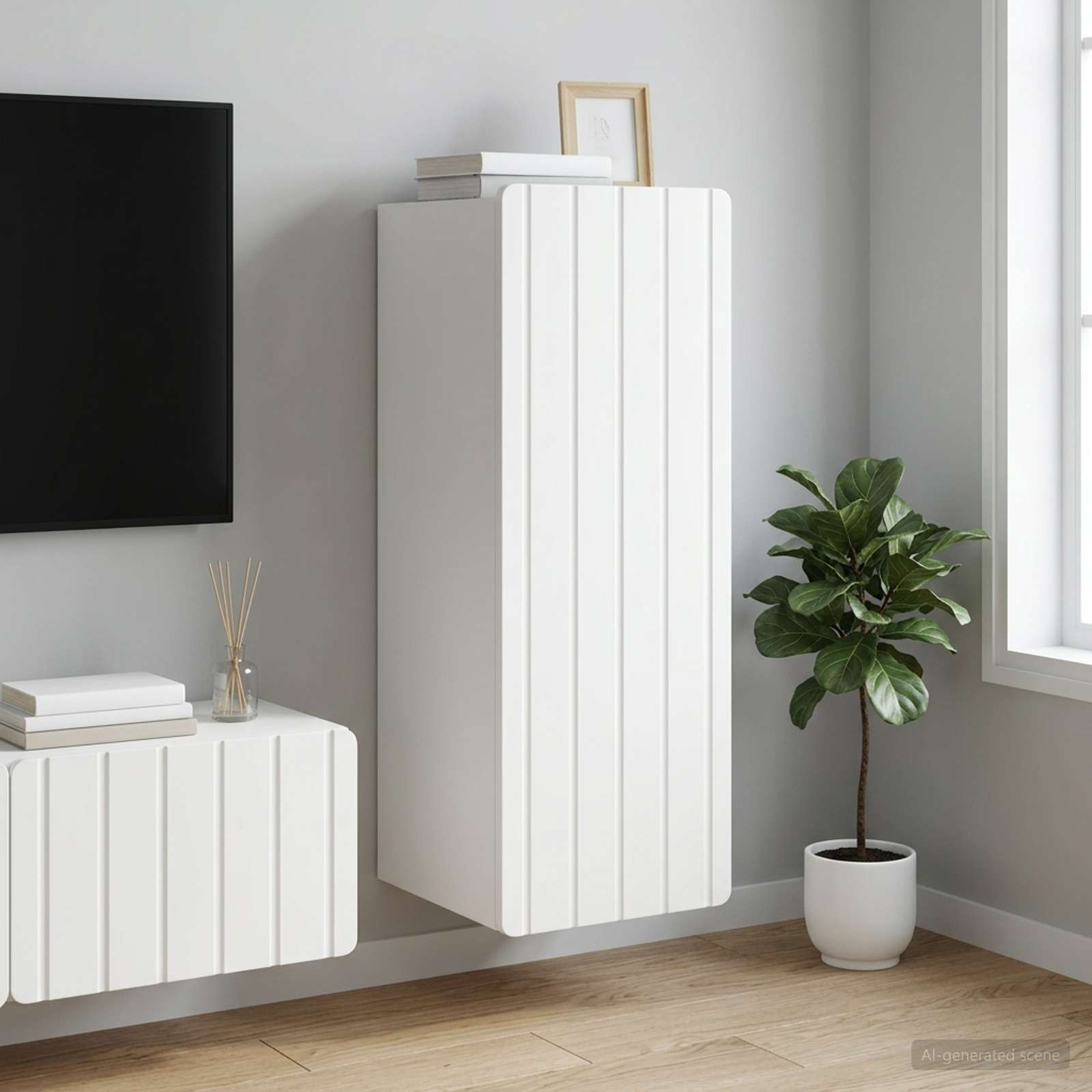vidaXL Wandschrank Weiß 33 x 34,5 x 94 cm Holzwerkstoff