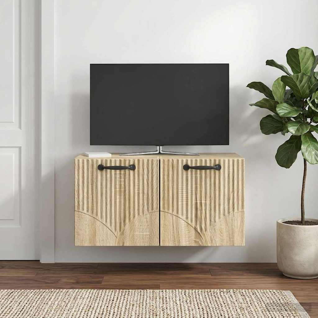 vidaXL Wandmontierter TV-Schrank Sonoma-Eiche 59,5 x 31 x 30 cm