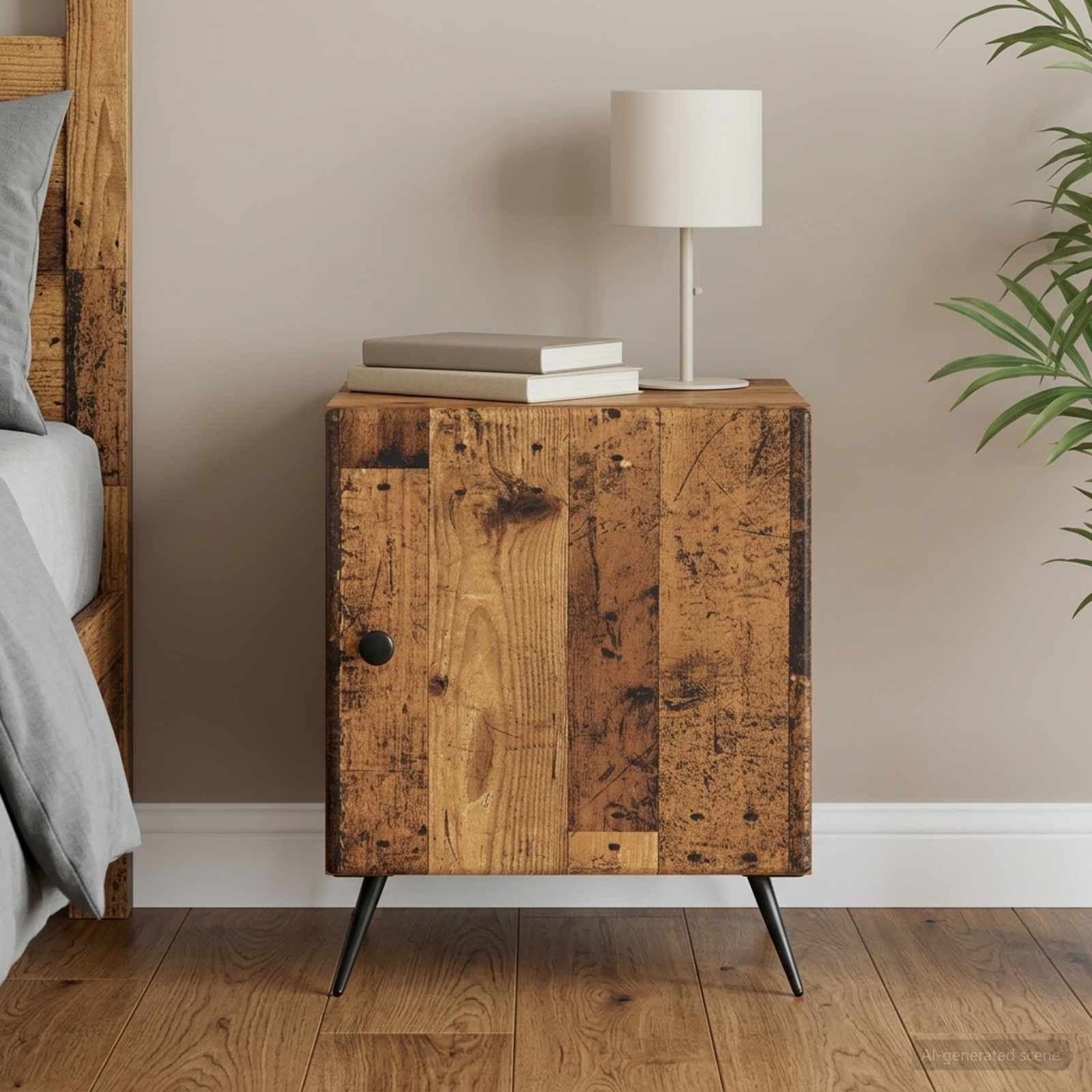 vidaXL Nachttisch Altholz 43 x 34,5 x 50 cm Holzwerkstoff