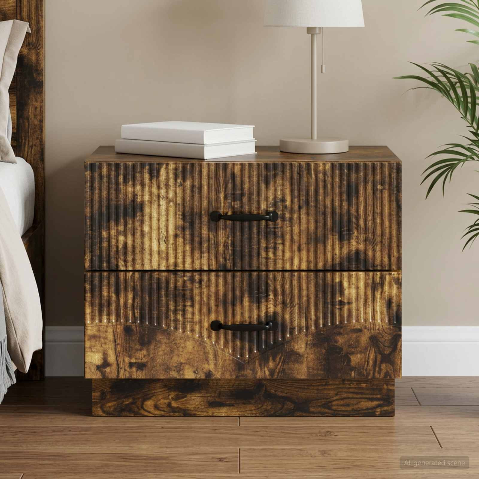 vidaXL Nachttisch Geräucherte Eiche 62 x 34,5 x 44,5 cm Holzwerkstoff