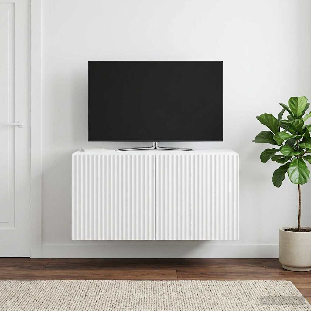 vidaXL Wandmontierter TV-Schrank Weiß 59,5 x 41 x 30 cm Holzwerkstoff