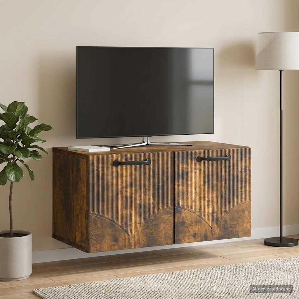 vidaXL Wandmontierter TV-Schrank Geräucherte Eiche 59,5 x 31 x 30 cm