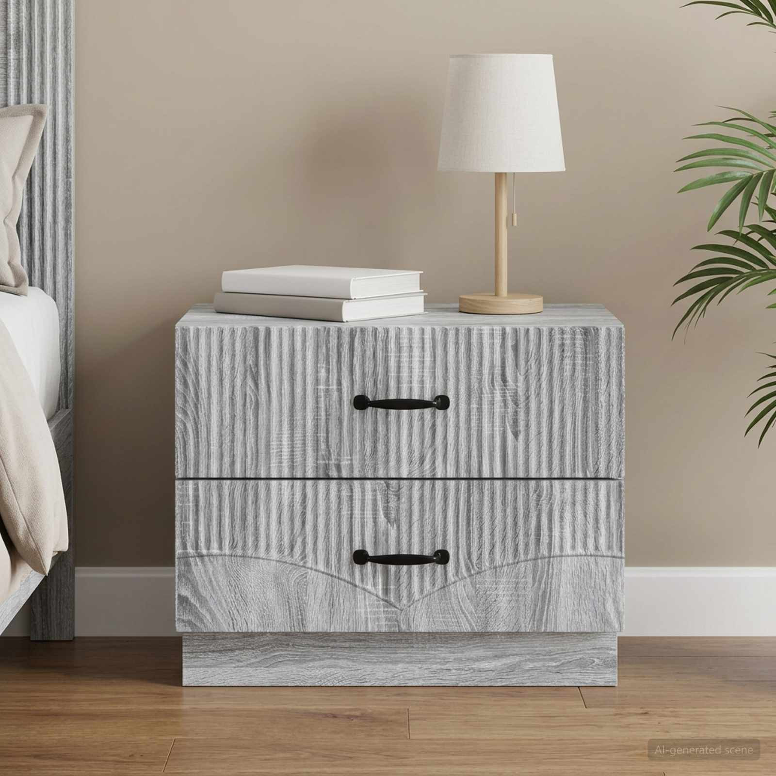 vidaXL Nachttisch Graues Sonoma 62 x 34,5 x 44,5 cm Holzwerkstoff