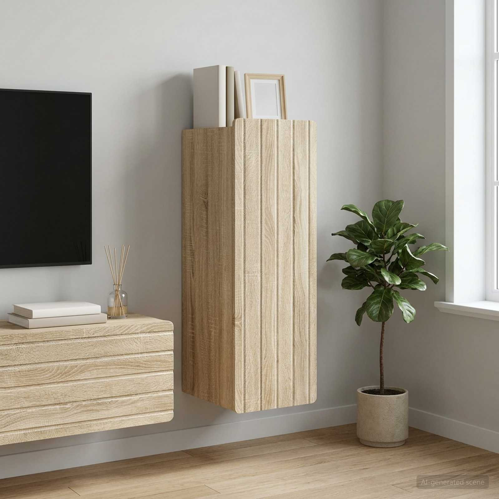 vidaXL Wandschrank Sonoma-Eiche 33 x 34,5 x 94 cm Holzwerkstoff