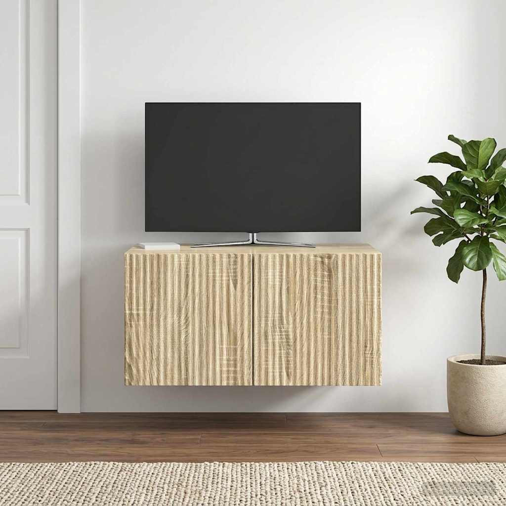 vidaXL Wandmontierter TV-Schrank Sonoma-Eiche 59,5 x 41 x 30 cm