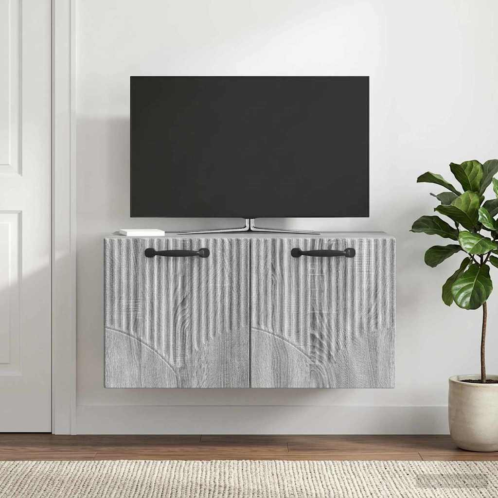 vidaXL Wandmontierter TV-Schrank Graues Sonoma 59,5 x 31 x 30 cm