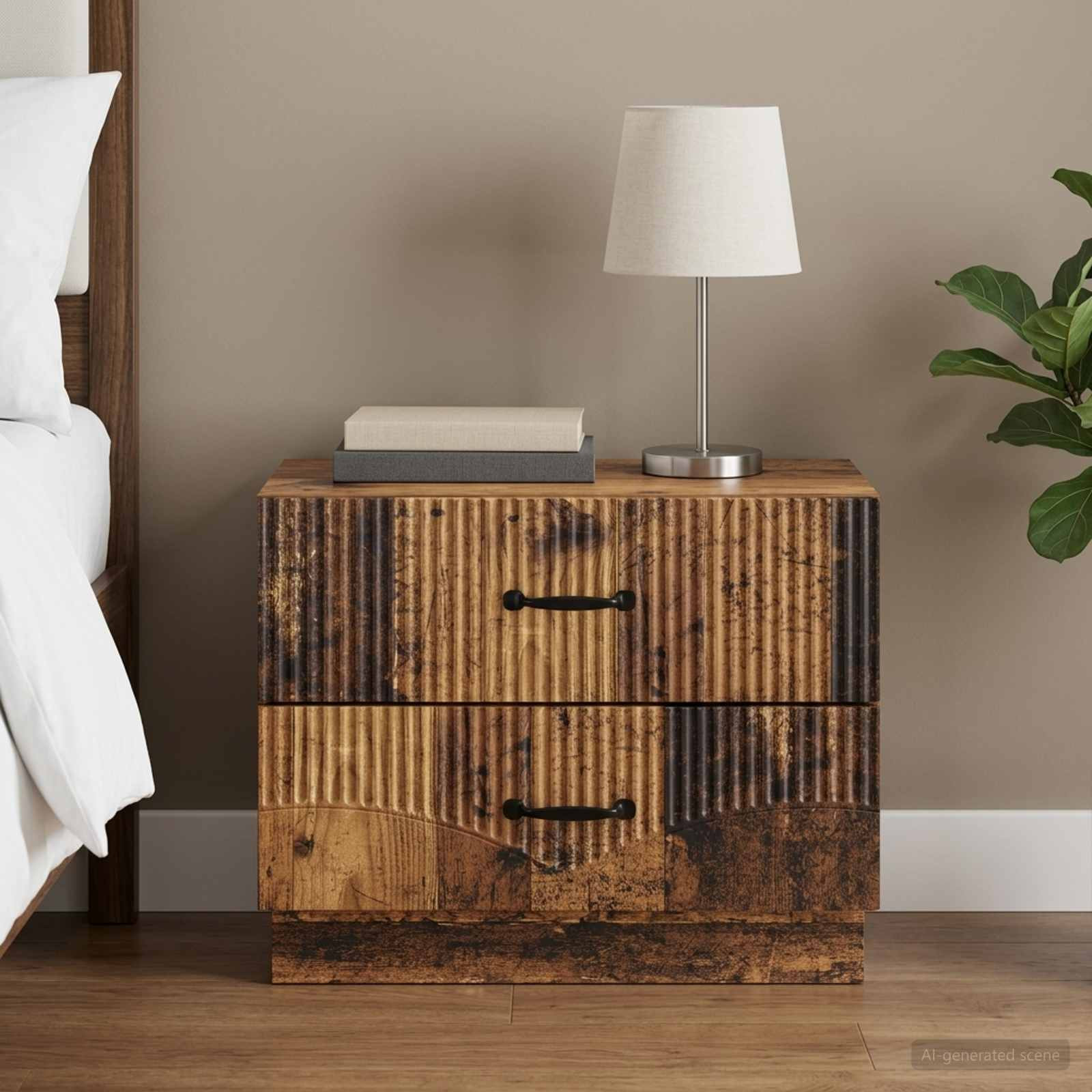 vidaXL Nachttisch Altholz 62 x 34,5 x 44,5 cm Holzwerkstoff