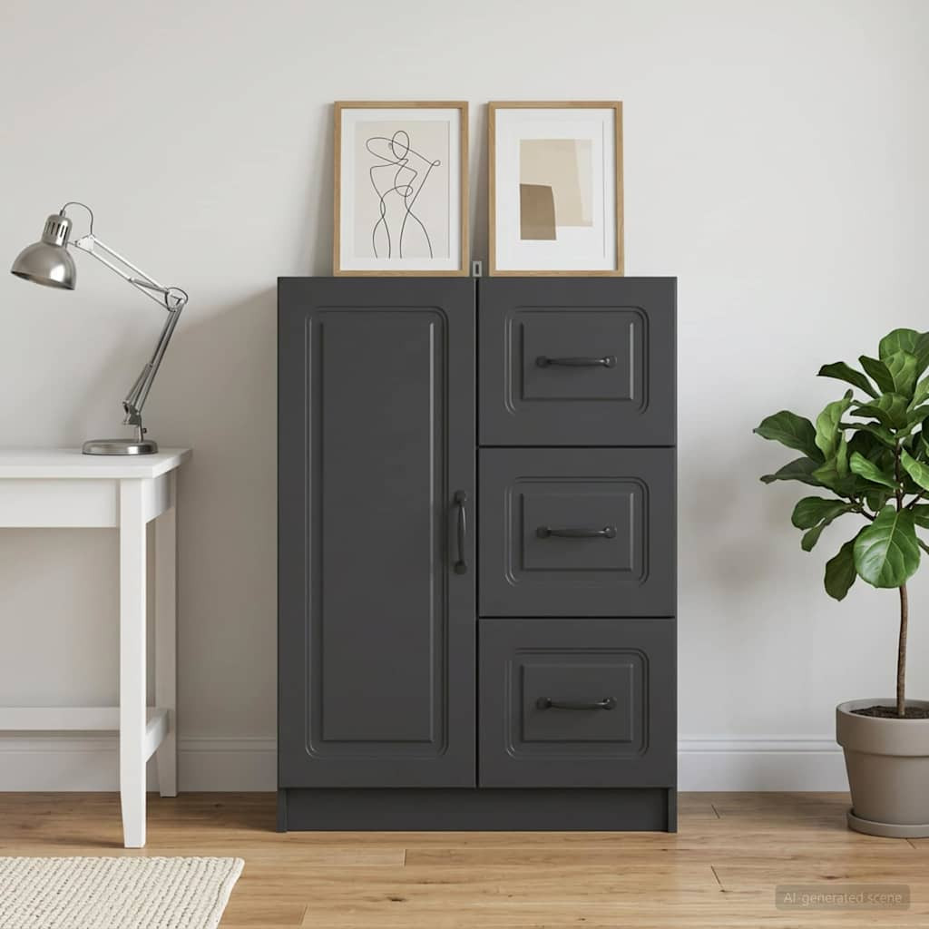vidaXL Sideboard Schwarz 66 x 34,5 x 87 cm Holzwerkstoff