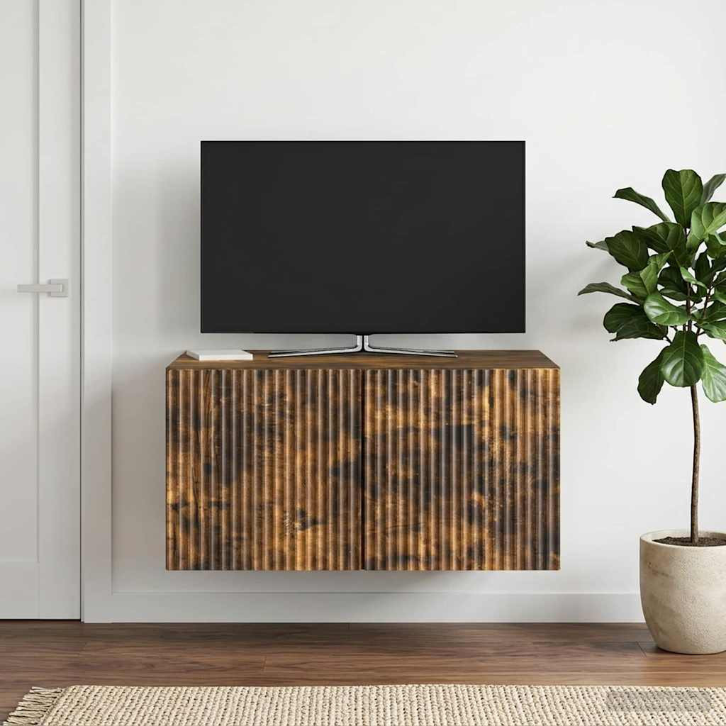 vidaXL Wandmontierter TV-Schrank Geräucherte Eiche 59,5 x 41 x 30 cm