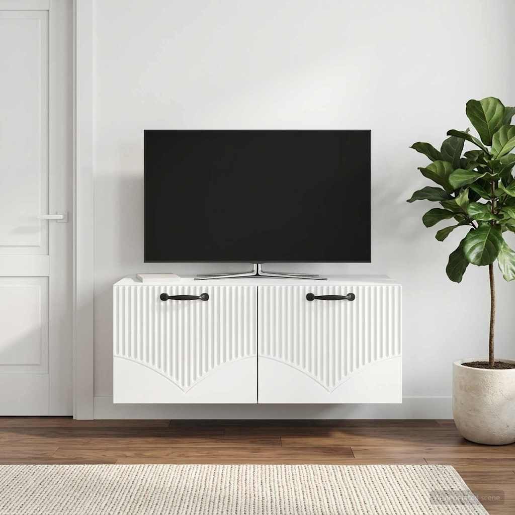 vidaXL Wandmontierter TV-Schrank Weiß 78,5 x 31 x 30 cm Holzwerkstoff
