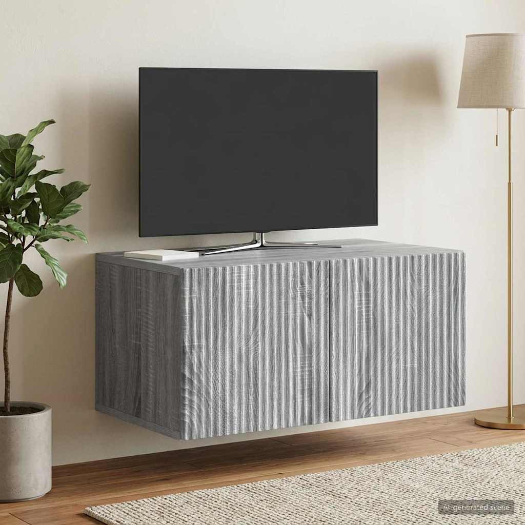 vidaXL Wandmontierter TV-Schrank Graues Sonoma 59,5 x 41 x 30 cm