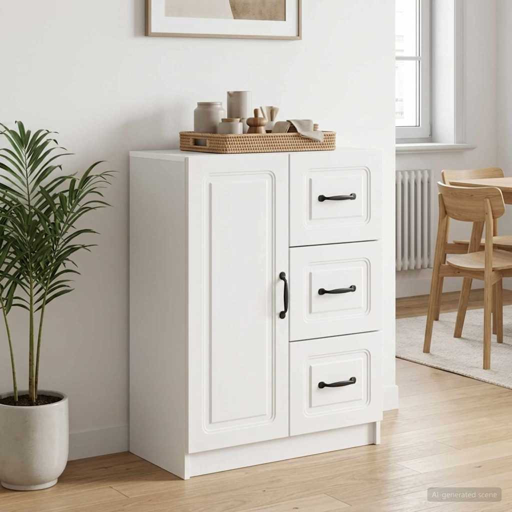 vidaXL Sideboard Hochglanz Weiß 66 x 34,5 x 87 cm Holzwerkstoff