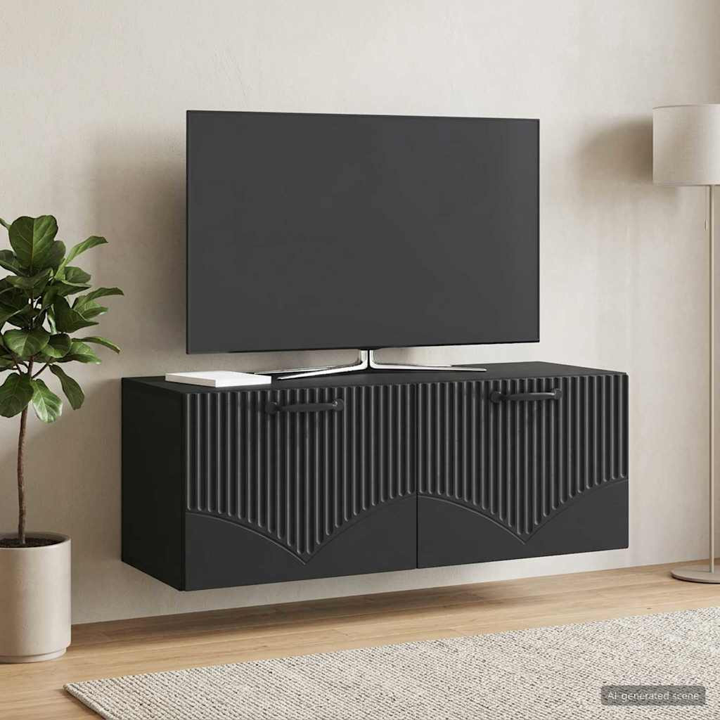 vidaXL Wandmontierter TV-Schrank Schwarz 78,5 x 31 x 30 cm
