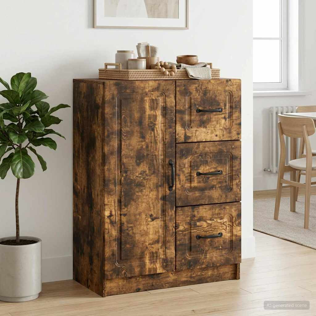 vidaXL Sideboard Geräucherte Eiche 66 x 34,5 x 87 cm Holzwerkstoff