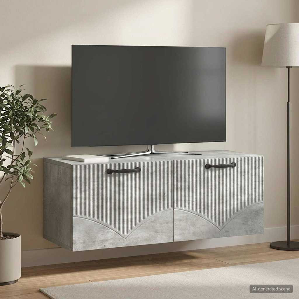 vidaXL Wandmontierter TV-Schrank Betongrau 78,5 x 31 x 30 cm