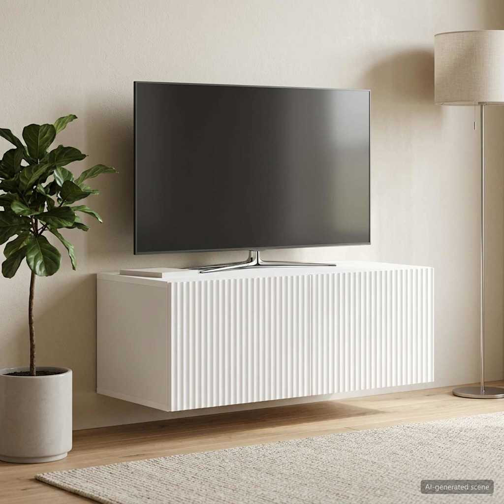 vidaXL Wandmontierter TV-Schrank Weiß 78,5 x 41 x 30 cm Holzwerkstoff